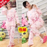 供应韩版新款长袖卡通家居中服睡衣套装