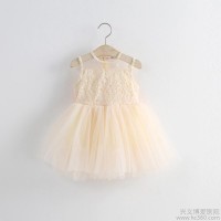 2016夏装新款韩版女儿童装连衣裙 宝宝蓬蓬纱公主裙子背心裙